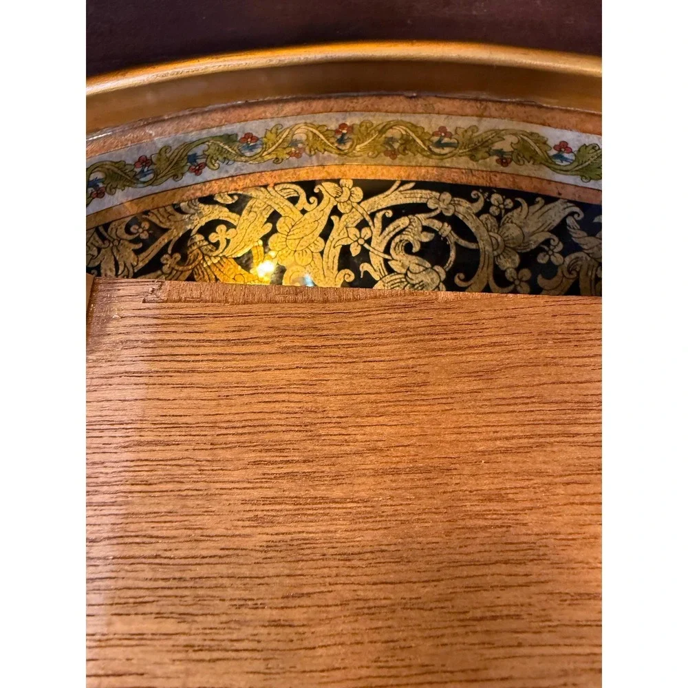 1950s Cedar Vanity‎ Box with Mirror and Carved Scenic Lid – Keepsake Box